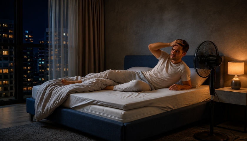 Sleeping with a fan